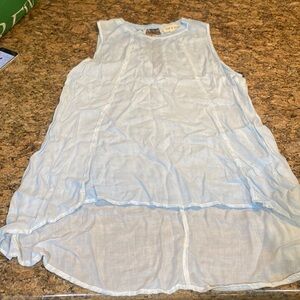 Cloth and stone High low light blue tank with key hole back